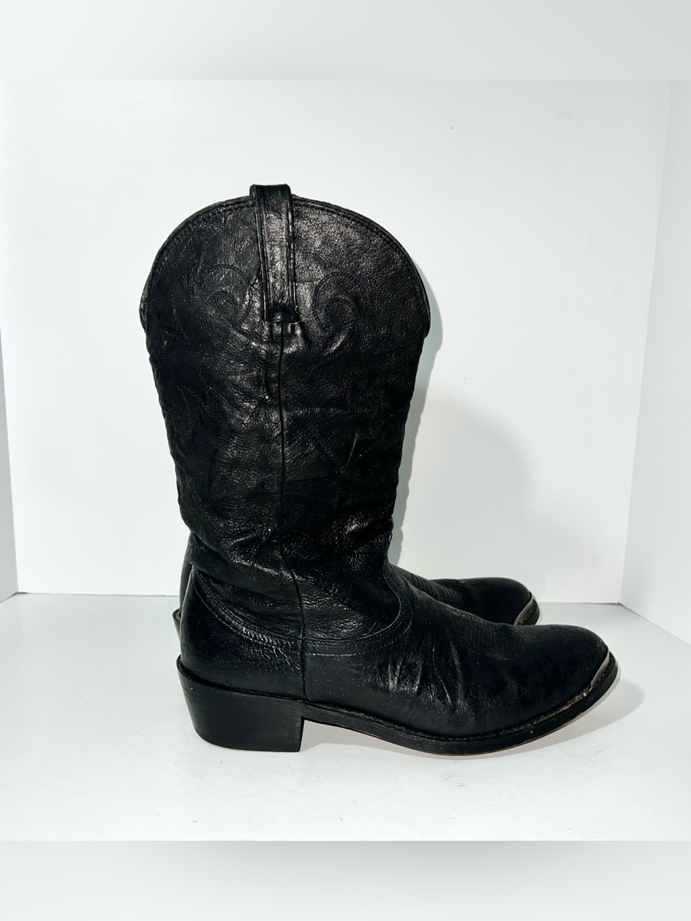 Durango Mens Black Leather Western Cowboy Rodeo Boots Size 10 D